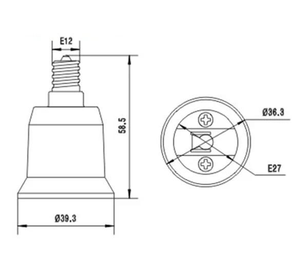 4pcs E12 to E26/27 CFL LED Mini Screw US Chandelier to Mediate Edison Light Socket Bulb Base Holder Adapter Converter