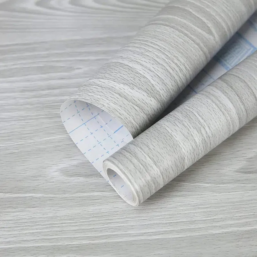Self Adhesive Wallpaper Wood Vinyl Wallpaper Roll Wood Grain Kitchen Wardrobe Cabinet Furniture Contact Paper Renovation Door