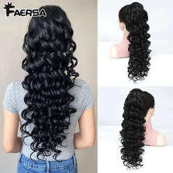 24inch Synthetic Drawstring Ponytail Extension For Women Long Afro Curly Fluffy Ponytail Clip in Hair Extensions For Daily Use