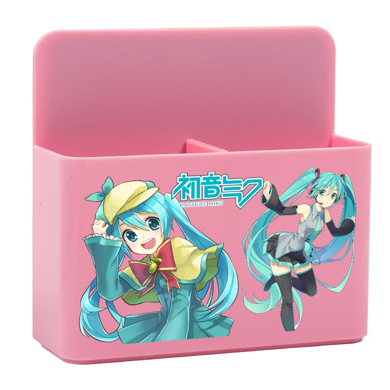 初音ミク磁気ペンホルダー漫画ホワイトボードマーカーオーガナイザー冷蔵庫冷蔵庫磁気マルチコンパートメント収納ボックス