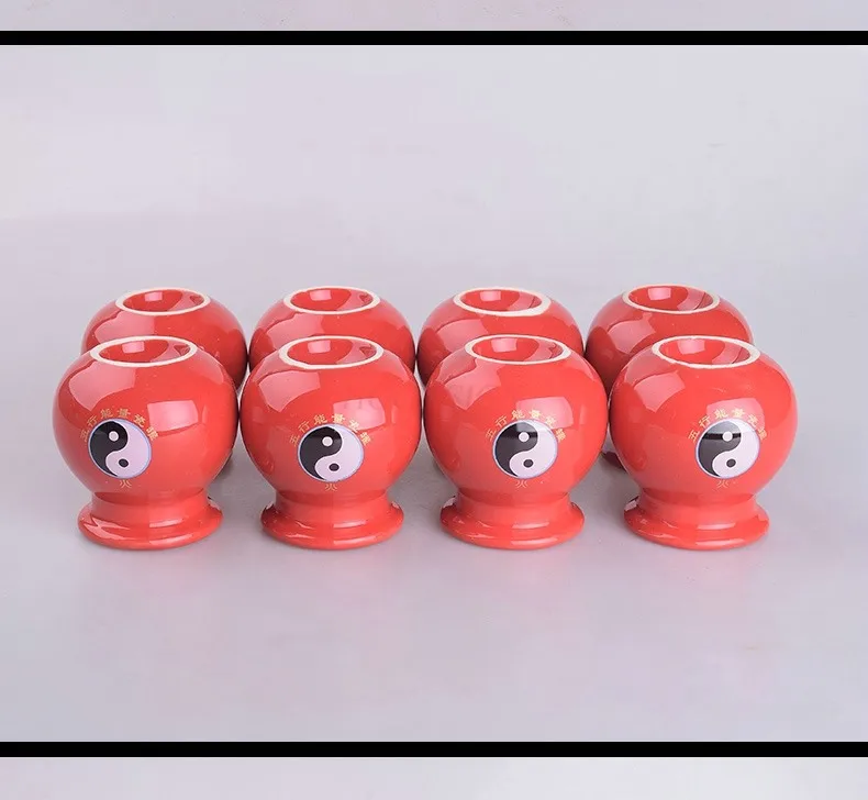 8pcs Negative ion five-element energy tank four-dimensional ceramic cupping beauty salon tank Shanghe cupping device household