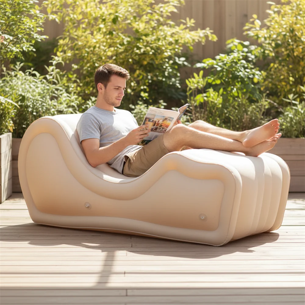 Inflatable Sofa Position Support Pillow Automatic Air Sofa for Couples Relaxation Lazy Lounger Yoga Outdoor Bedroom Living Room