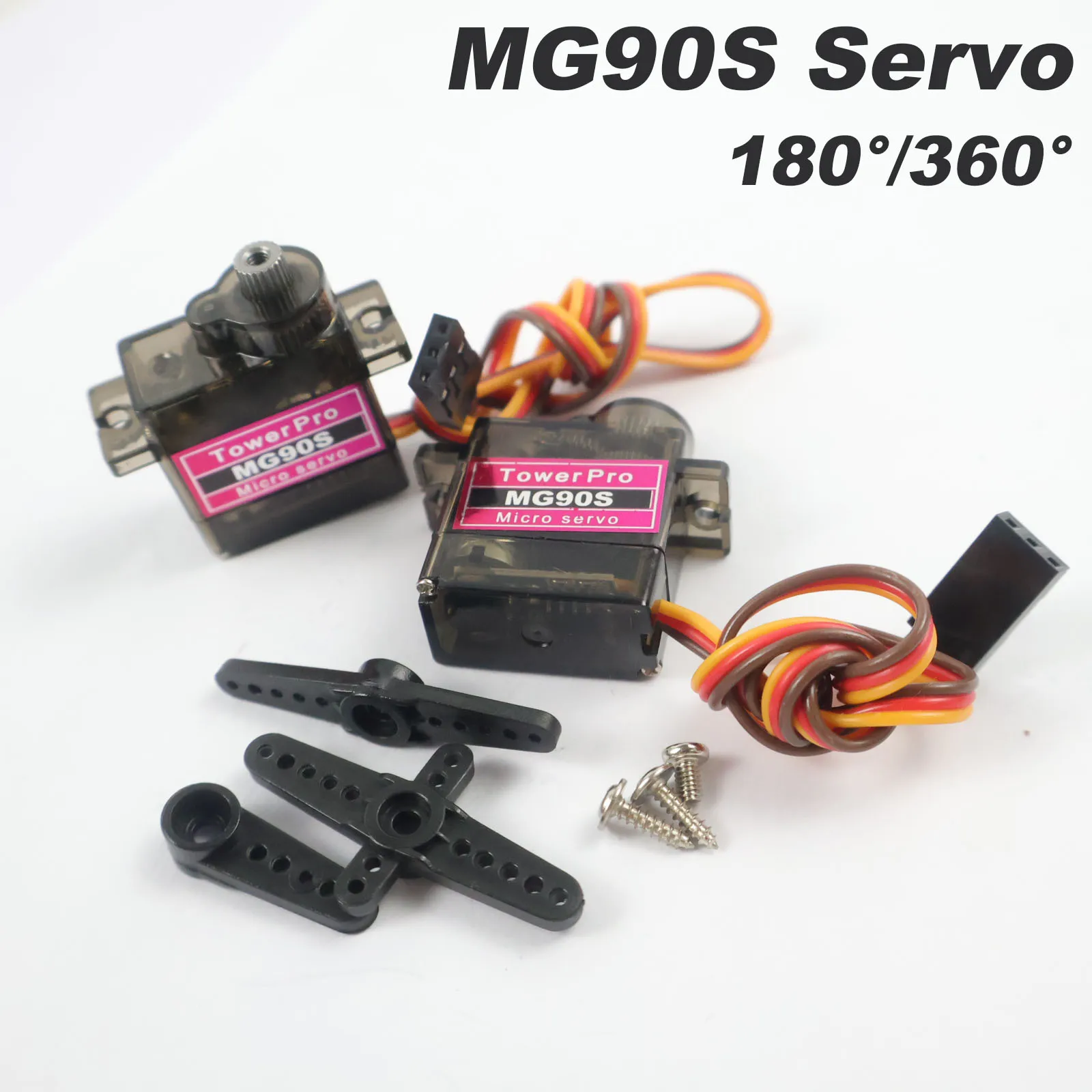 1/5/10PCS MG90S Servo All Metal Gear Micro Servo 180°/360° for RC Helicopter Plane Boat Car Robot Upgraded Version Parts 4.8V