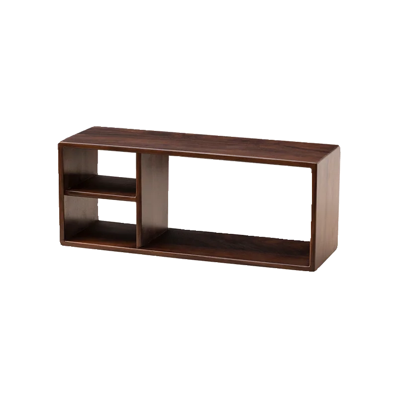 

Walnut solid wood lattice cabinet bookshelf free combination bookcase bay window storage cabinet storage floor partition free in