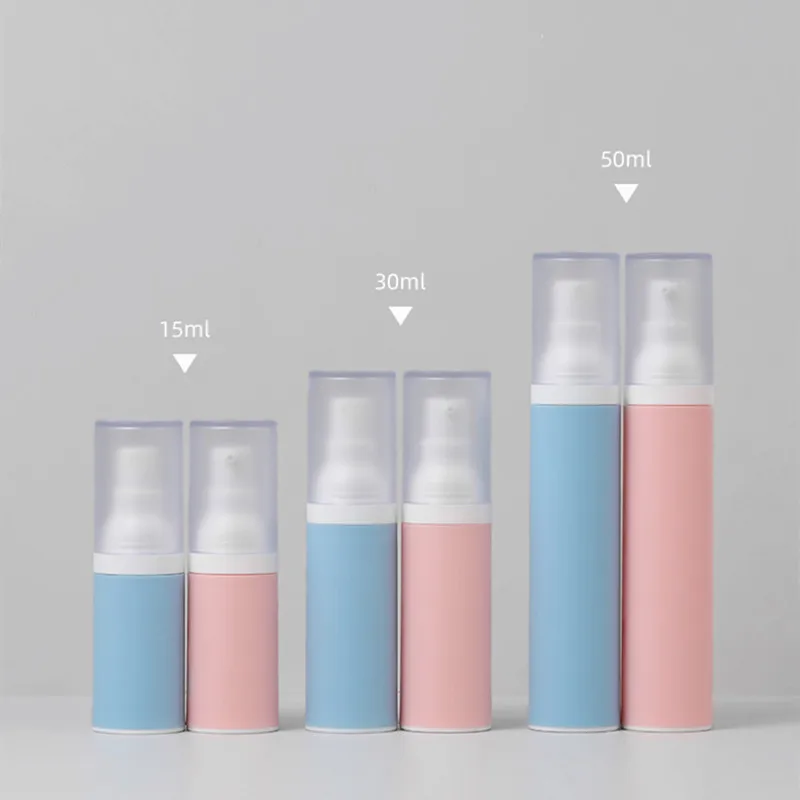 

20pcs/lot Empty 15/30/50ml Lotion Airless Vacuum Bottle Plastic Spray Container Blue Cosmetic Sprayer Skincare Makeup Portable