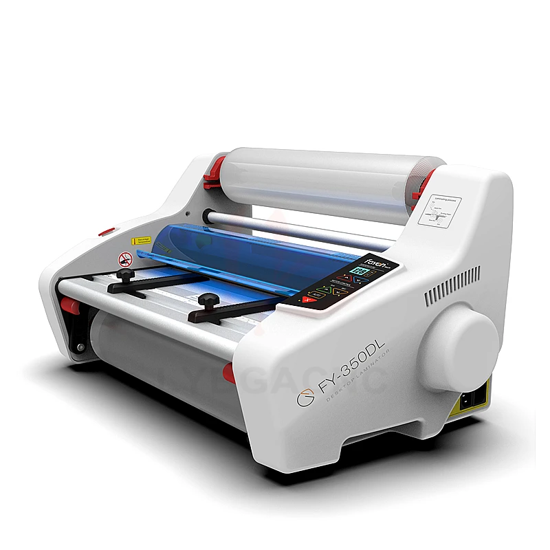 Desktop A3 A4 Paper Laminating Machine English Version Four Roller Cold Hot Rolling Machine FY-350DL for film photo Worker Card