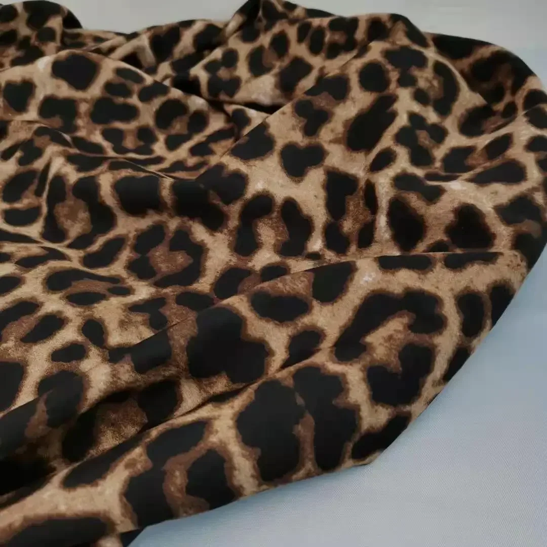 Leopard Print Zebra Dress Animal Fabric Crepe Fashion Shirt Polyester Chiffon