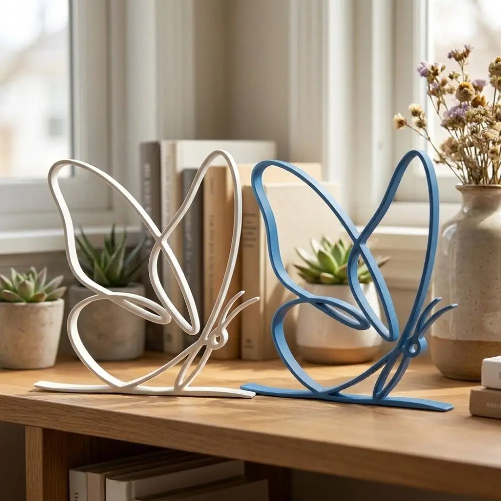 Minimalist Line Art Butterfly Tabletop Sculpture Modern 3D Printed Butterfly Abstract Ornament Plastic Uninterrupted