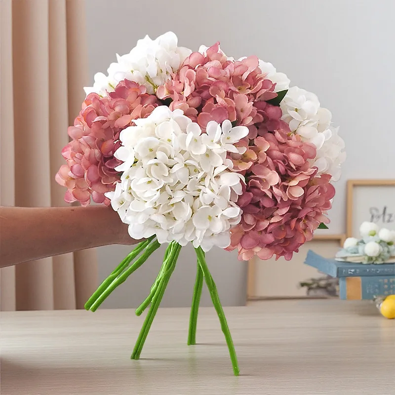 

Искусственные цветы гортензии YeeNanee, 7 шт., белые, для декора стола, шелковые гортензии на стебле для домашнего и свадебного оформления