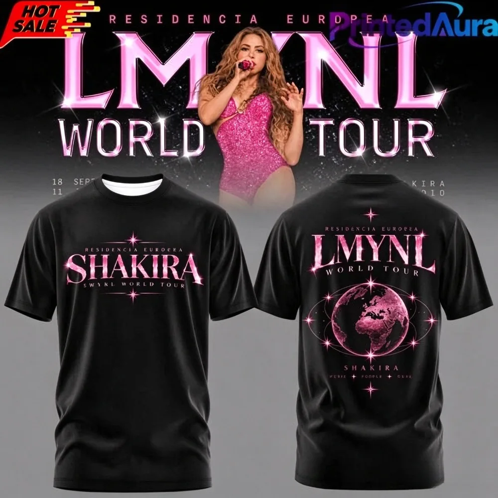 2026 Shakira Las Mujeres Ya No Lloran Exclusive World Tour Summer Men's and Women's Fashion Breathable Streetwear T-shirt Y2k
