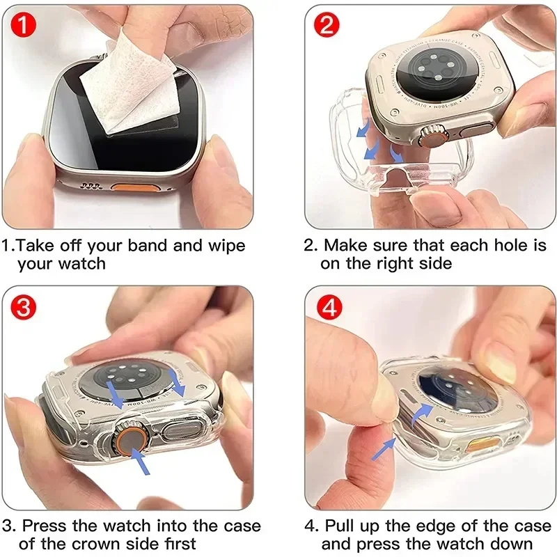 Protector de pantalla para Apple Watch, funda Ultra de 49mm, accesorios antiarañazos, carcasa a prueba de golpes, cubierta completa de TPU para Apple watch Ultra 2