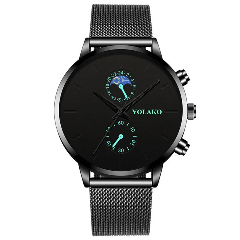 Nuevo reloj de moda para hombre, bonito estudiante británico, estilo coreano, puntero de Color contrastante, cinturón de acero, ojos de cuarzo, cintura electrónica Wat