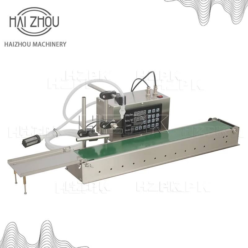 HAIZHOU Automatic Digital Control Liquid Filling Machine With Conveyor Line  Water Bottle Drink Milk Filler Packing LSX-6000