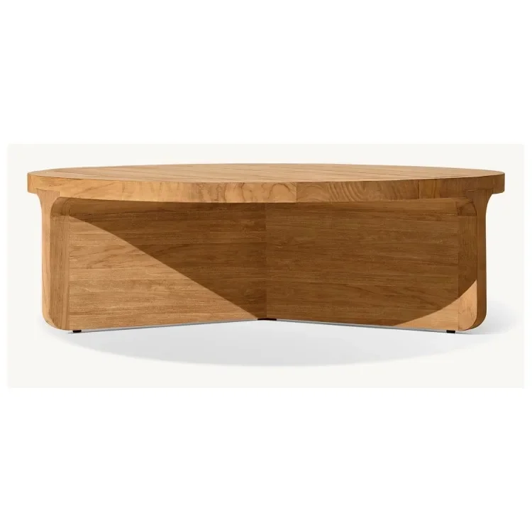 Custom Wood Outdoor Furniture High Quality Signature Style Solid Teak Round Coffee Table