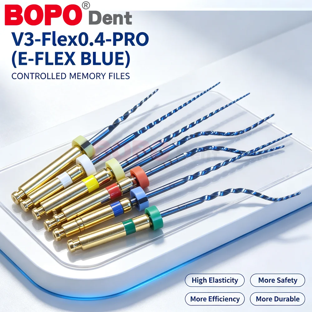 NiTi Blue Super Large Dental Endodontic Nickel Titanium Root Canal Files 25mm #15-40 Flexible Endo Tools 6Pcs Box Odontología