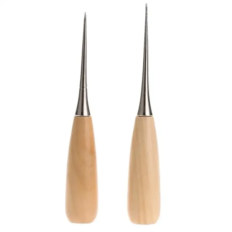 【セール中】2ピース/パックレザーソーイングテープ,木製ハンドル付き手縫い針キット,革工芸品,縫製ツール