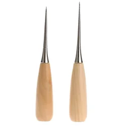 2Pcs/Pack Leather Sewing Awl Wooden Handle Stitcher Needle Kit Tool Accessories leather Craft Sewing Tools