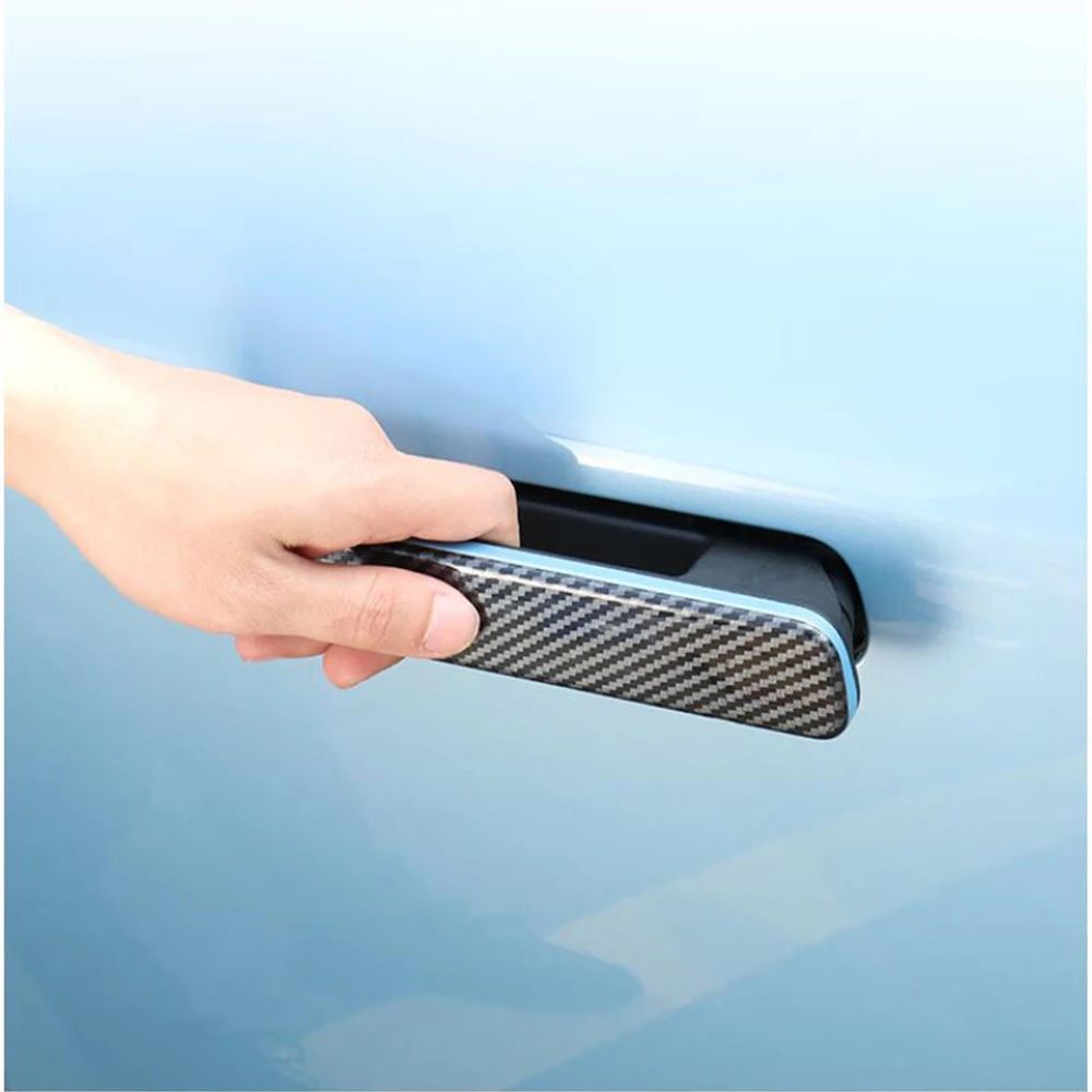 

ABS Carbon Chrome Look Garnish Car Door Knob Protector Handle Frame Cover For Dongfeng Voyah Free 2021 2022 2023 Accessories