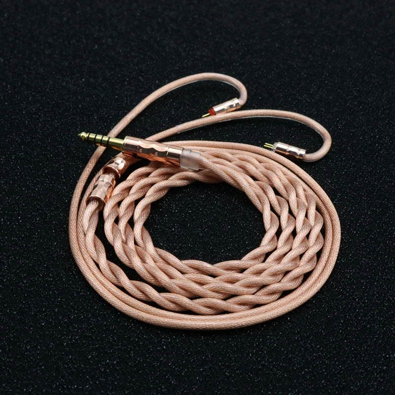 XINHS 2-Core Brown Copper Silver Mixed Coaxial HIFI Headphone Upgrade Cable 0.78mm MMCX For TINHIFI T3 Plus IEM