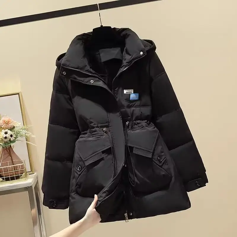 2024 Autumn/winter Fashionable New Women's Oversize Down Cotton Jacket Loose Commuting Casual Windproof Hooded Coat