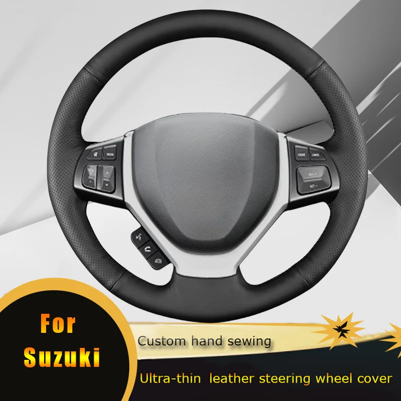 

DIY Car Steering Wheel Cover Non Slip Leather For Suzuki CELERIO S-CROSS SX4 2013 2014 Suzuki Vitara 2015 Car Accessories