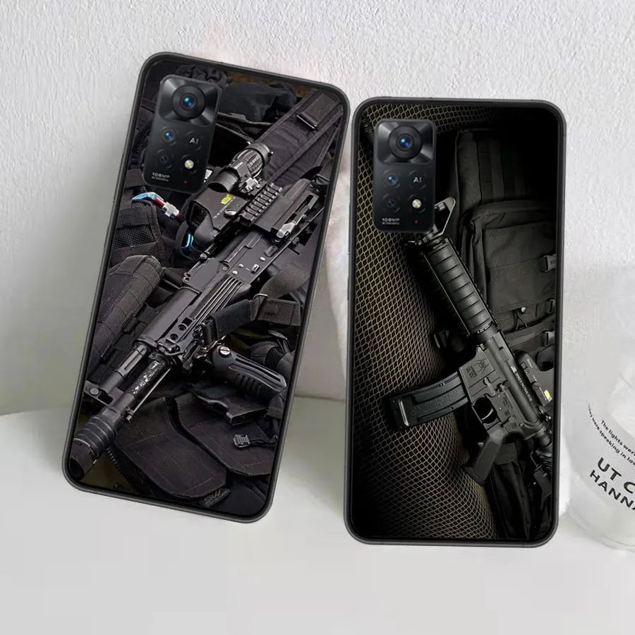 The Military Weapon Phone Case For Xiaomi Redmi Note 12 Plus 12S 11 11T Pro 5G 11E 11S 4G 10 10S 9 9S 9T 8 8T 7 6 5 Cover Shell