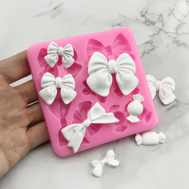 Cute Cartoon Bow Knot Silicone Molds - Resin Art, Fondant, Cake Decoration, Pastry, Kitchen Baking Accessories, and Tools Set