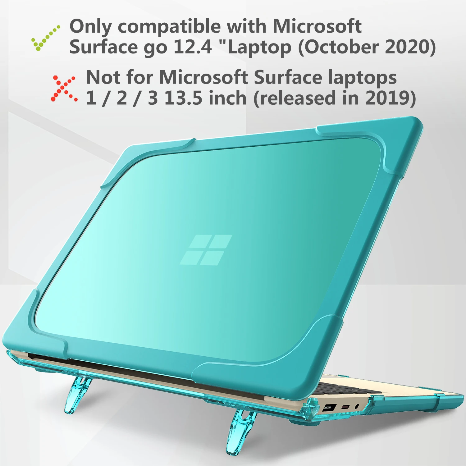Funda protectora 2 en 1 para ordenador portátil, carcasa dura de TPU suave, para Microsoft Surface Go 1, 2, 3, 12,4 pulgadas, modelo 1943, 2013, 3710, 2022
