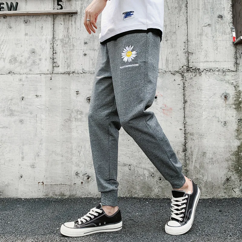 Men's casual pants spring and autumn loose and versatile leggings cropped pants trousers joggers