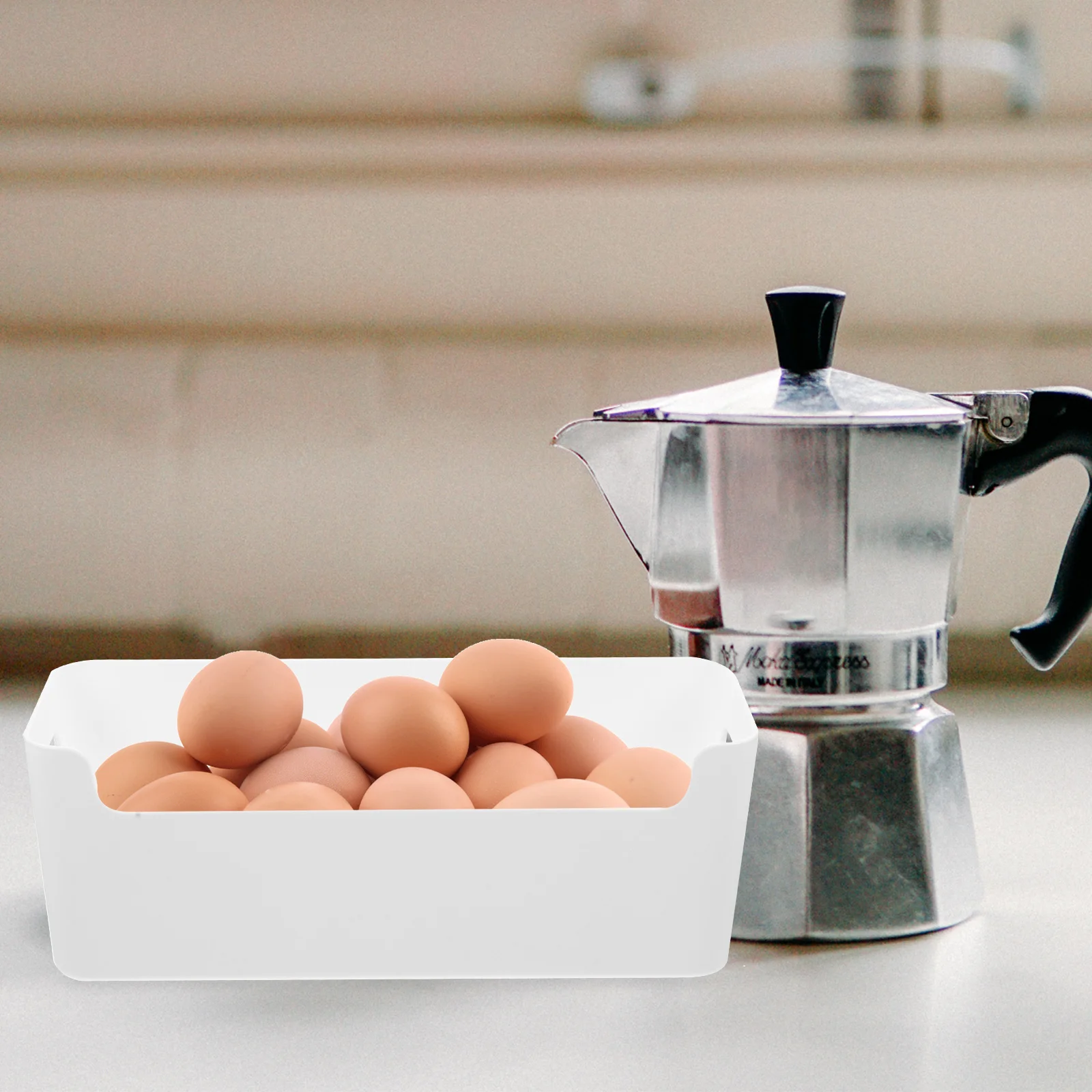 

3pcs Small White Refrigerator Parts Egg Holder Clear Food Containers for Fridge Vegetable Fruit Meat Storage Bins ganizers