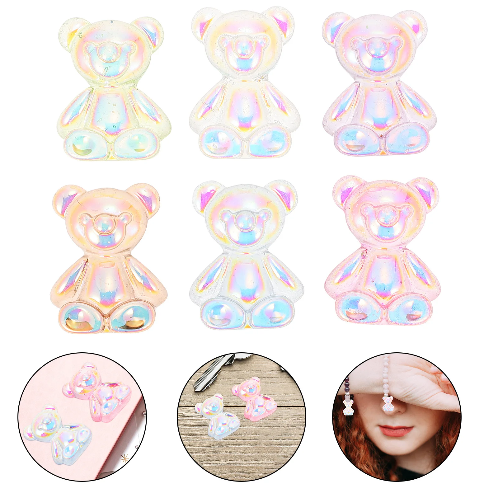 

30 шт., подвески в форме медведя из смолы, подвески «сделай сам», декоративные аксессуары для ожерелья, серьг, чехол для телефона, ремесло, подвески в виде медведя «сделай сам»