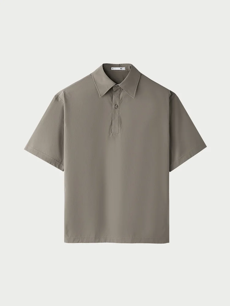 HLA Sea Home Mountain Height Does Not Matter High Collar Short Sleeve  Shirt Men's Breathable Sun Protection T-Shirt Summ...