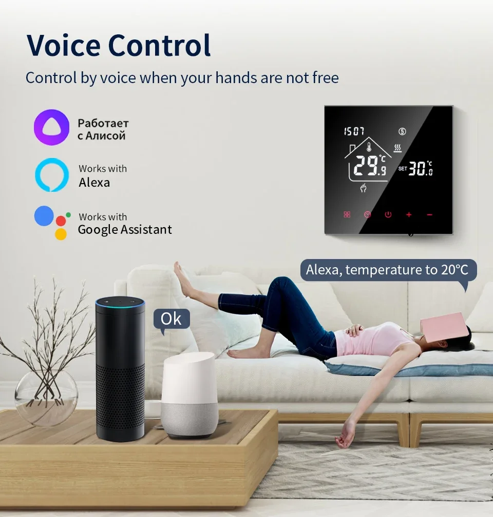 

LCD Touchscreen Thermostat Programmable Electric Floor Heating System AC 110V 220V Temperature Controller for Home