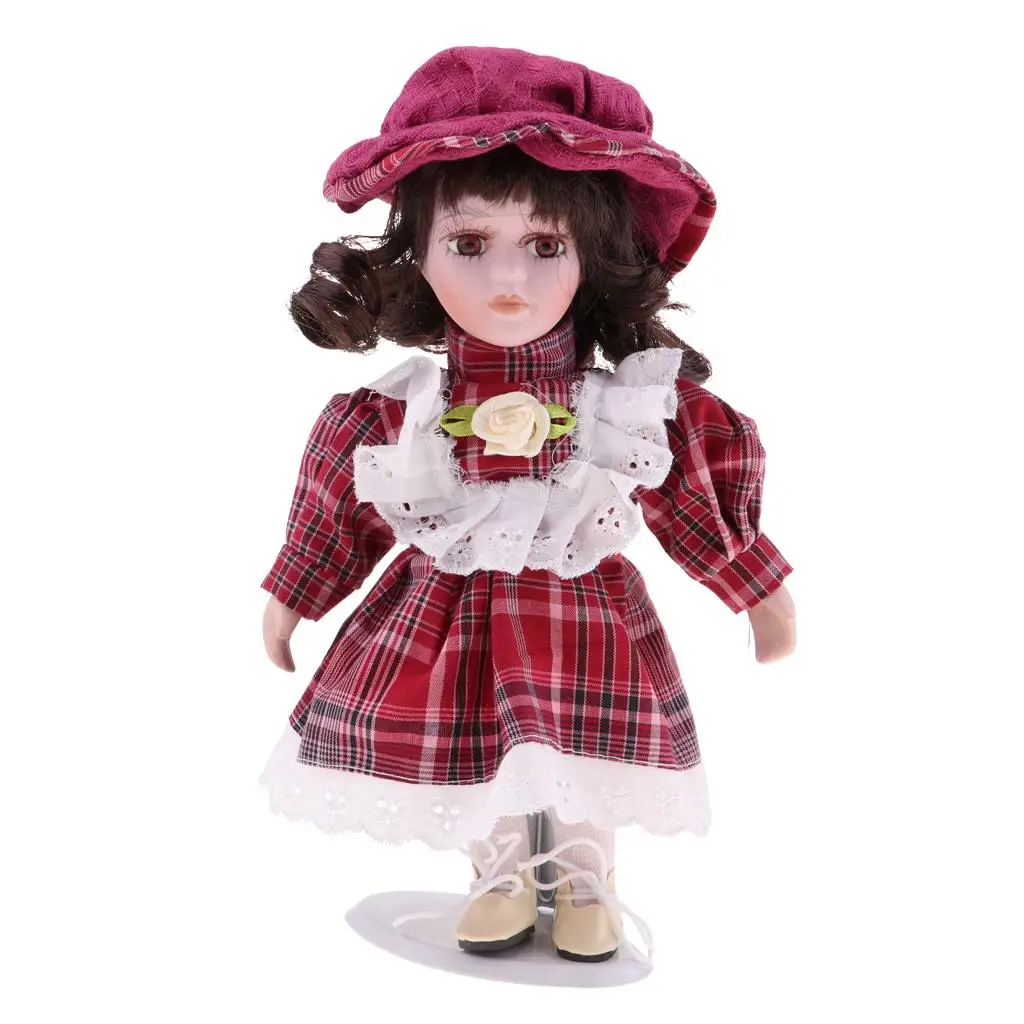 

20 см ретро фарфоровая кукла для девочек, фигурка людей с. Платье, наряд, шляпы, подарки