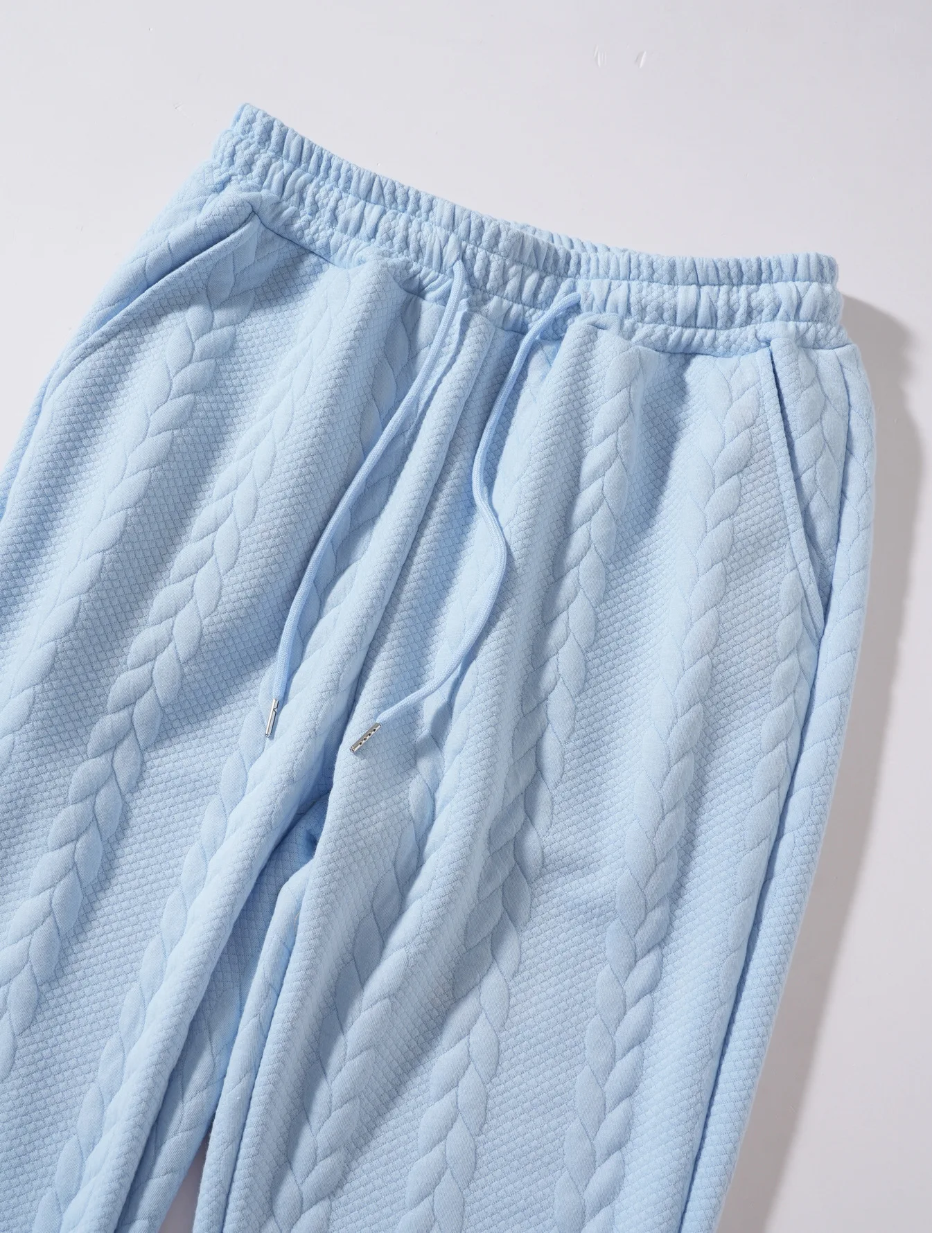 Herren Zweiteiliges Set aus Jacquard-Stoff: Kapuzenpullover mit Kordelzug und Weite Hose, Weiche Freizeitkleidung für Zuhause, Vielseitige Alltagskleidung für Männer – Detail 20