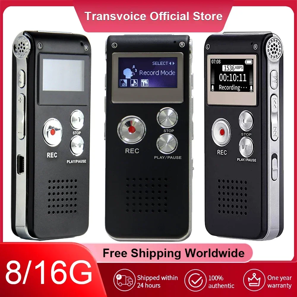 Mini Voice Recorder Voice Control Screen Display Digital Voice Recorder Portable Meeting Recording MP3 Music Recording Device