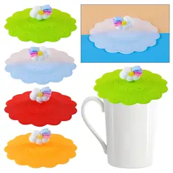 1pc Silicone Mug Cup Cover Sealing Protective Lid Heat Temperature Preserve Dust Free Tea/Coffee/Milk Cup with Convex Handle