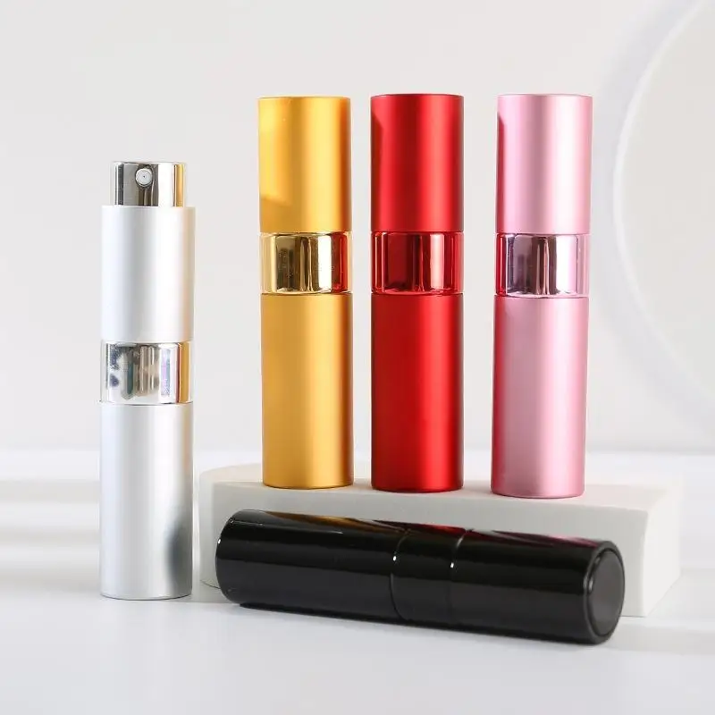 8ML Rotatable Refillable Perfume Atomizer Aluminum Alloy Shell Leak Proof For Travel Outdoor And Daily Carry