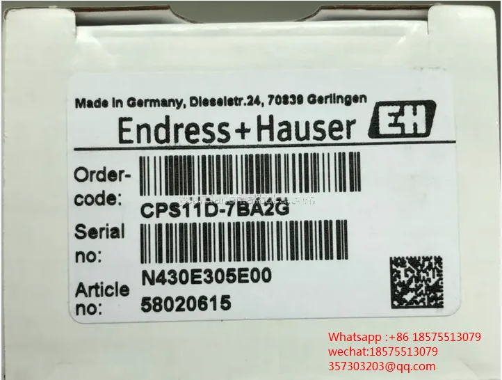 ENDRESS + HAUSER CPS11D7BA2G electrodo de vidrio PH Digital nuevo y Original