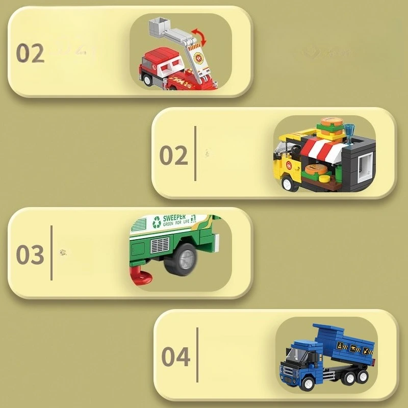 كتل التراص المتوافقة مع ليغو الأولاد مركبة الإنقاذ ثلاثية الأبعاد مكافحة الحرائق تقديم الطعام الأطفال الجمعية انزلاق لغز اللبنات