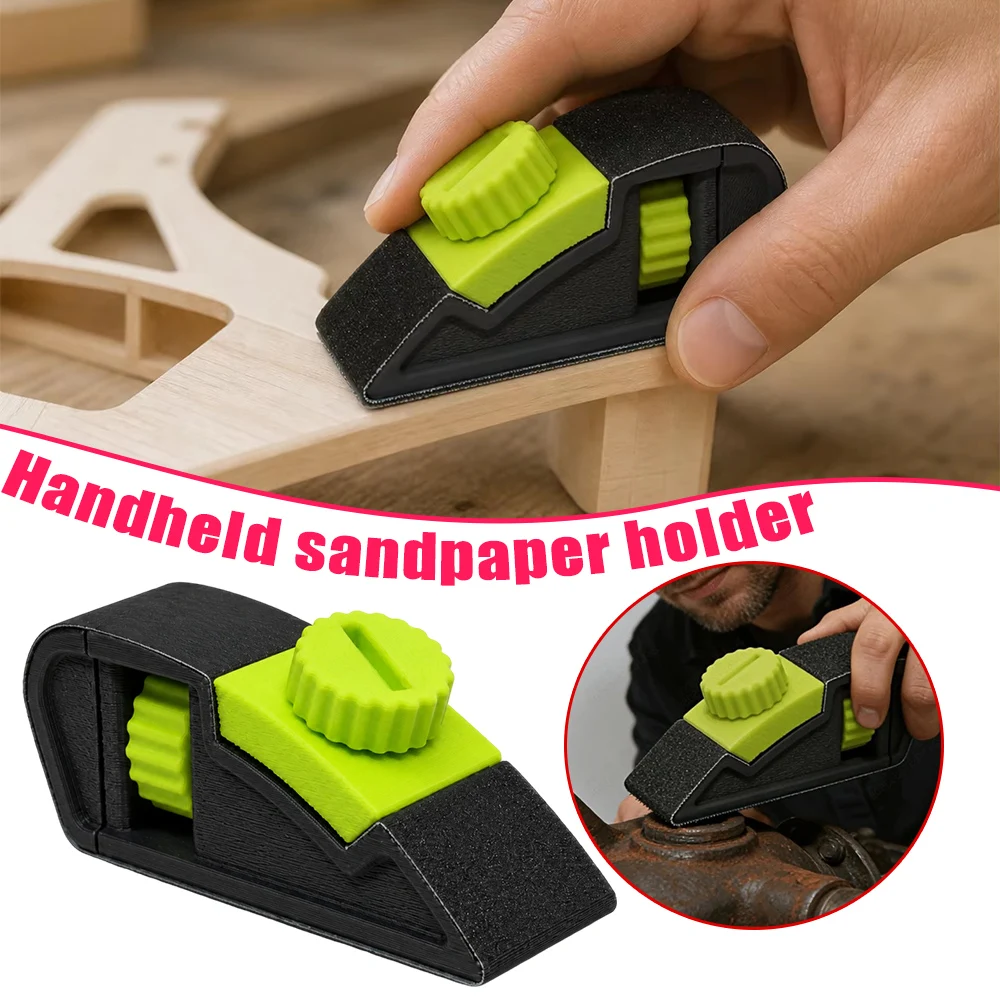 3D Printed Adjustable Tension Handheld Sandpaper Holder Woodworking Model Sanding Handheld Sandpaper Clip Quick Change