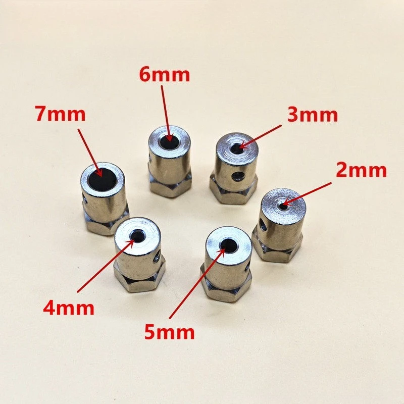 Hexagon Coupler Electroplating Hard Tire Connector 2/3/3.17/4/5/6/7/8mm Coupling For Reduced Motor Shaft Robot Smart Wheel
