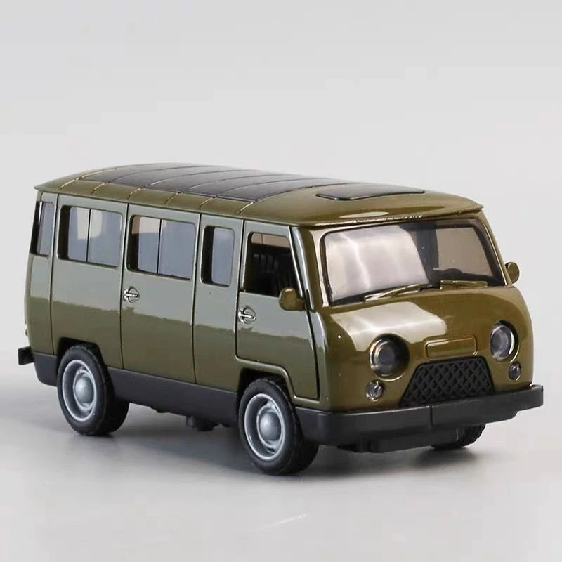 Uaz-子供のための旅行バスモデルおもちゃ、合金ダイキャストメタル、交通都市ツアー、車両車モデル、シミュレーション、プルバック、ギフト、1、36