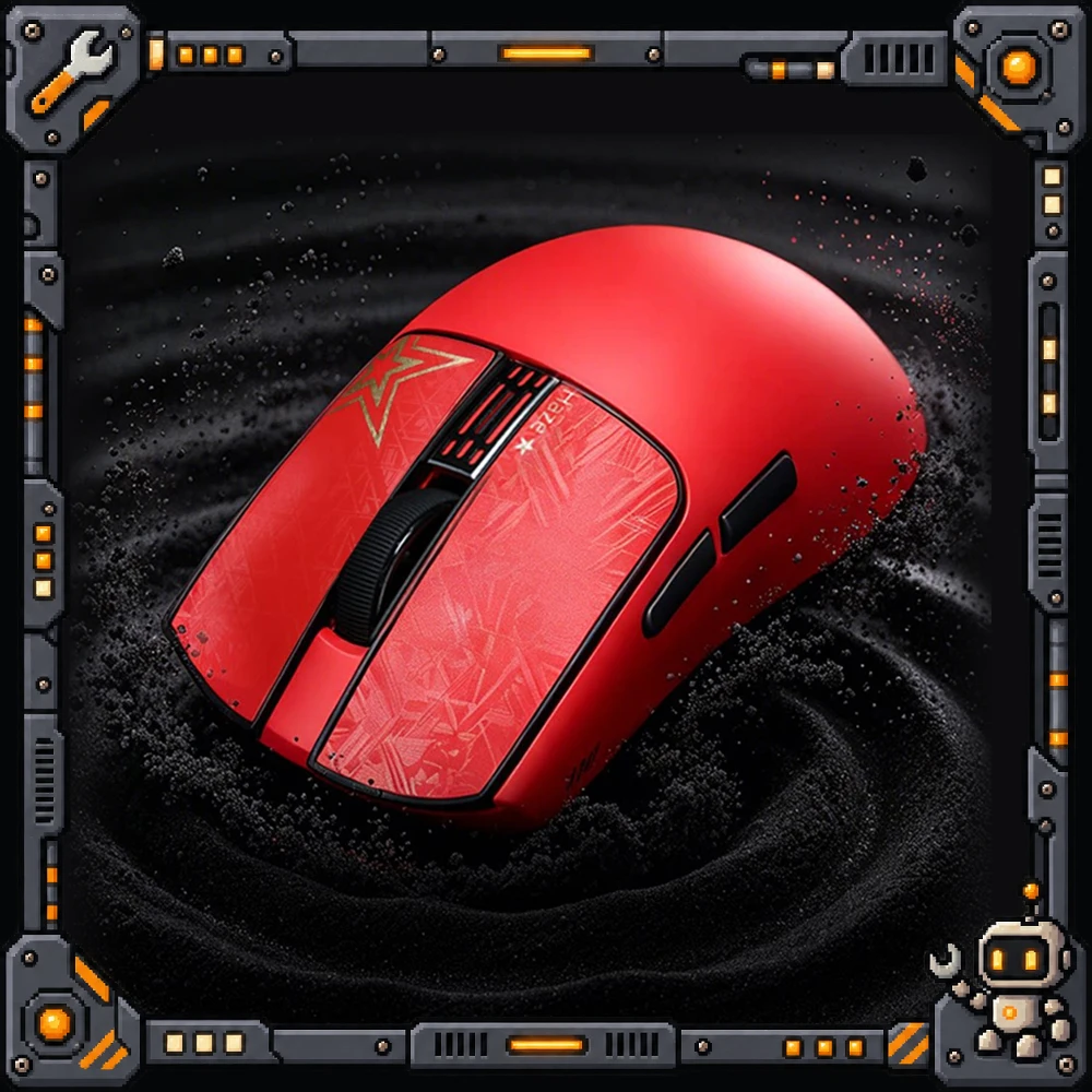IPI Fog Haze X Red Celebration Edition Wireless Mouse PAW3955 8K Tri ModeTMR Haptic Feedback Lightweight Esports Gaming Mouse