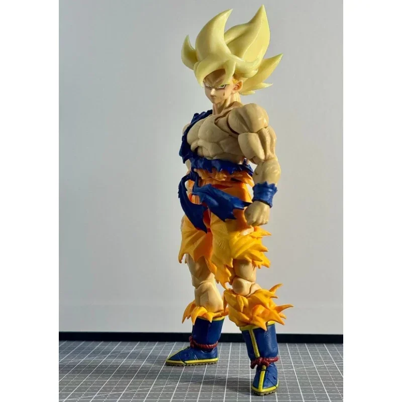 Dragon Ball S.H.Figuarts Awakening Legendary Super Saiyan Goku 3.0 Wind Hair Heads Damaged Battle Uniforms Accessories Model Toy