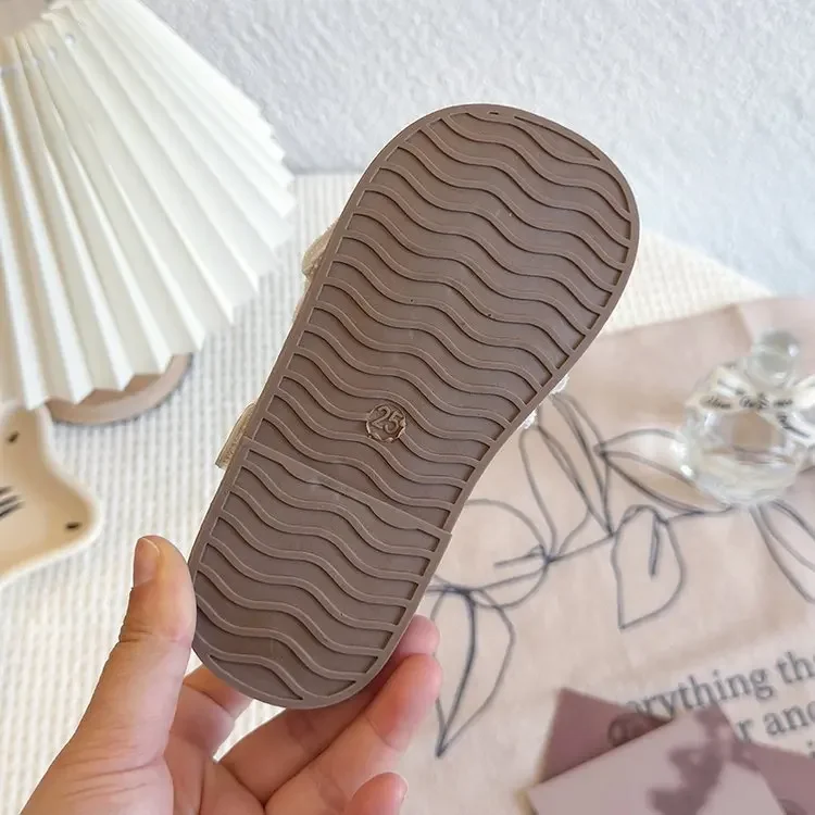 Mädchen-Schuhe mit Spitze und Schleife, Mary Jane Ballerinas mit Klettverschluss, Niedliche Prinzessinnen-Kleiderschuhe für Hochzeit, Party, Alltag, Freizeit, Neu – Detail 7