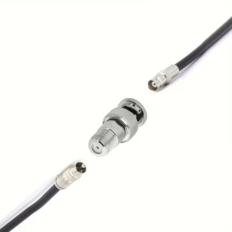 Conector F-Type a BNC, Adaptador Coaxial de Conector Macho BNC a Conector Hembra F-Type de 75 Ohmios para Cámara CCTV, Escáner Satelital RG6/RG59/RG58