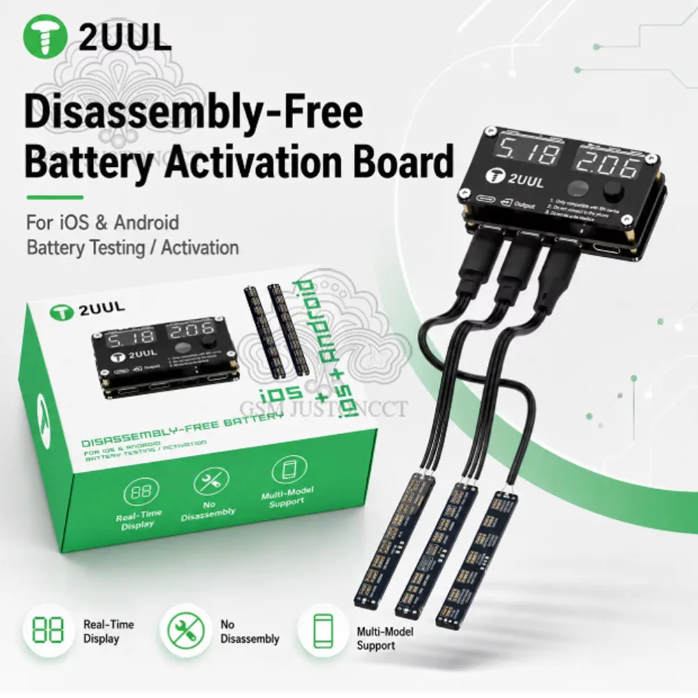 2UUL BT05 Disassembly-Free Battery Activation Board for iPhone 8-17PM Android Phones Battery Health Detection for Phone Repair