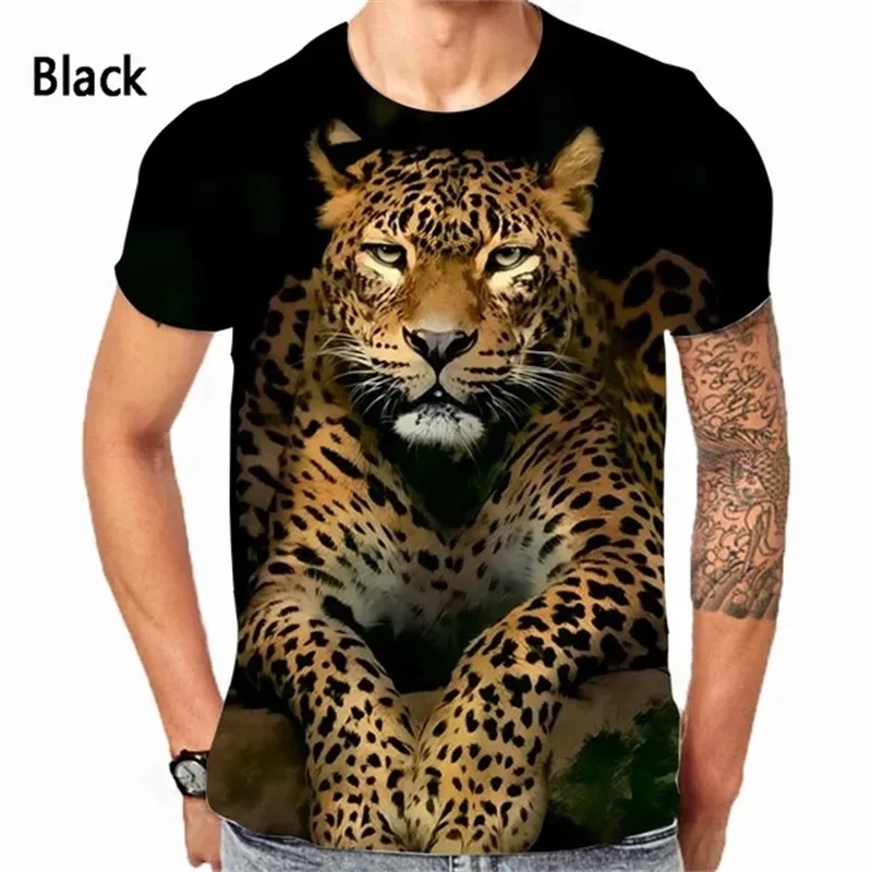 3D Printing Animal Tiger Leopard T-Shirt For Men Women Casual Short Sleeve Tee Tops Streetwear Mens Oversized Tshirt Ropa Hombre