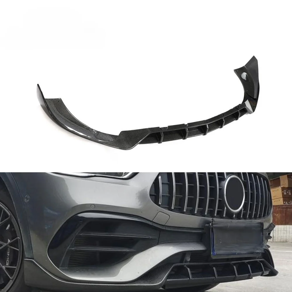 Real Carbon Fiber H247 Front Bumper Lip Splitter Spoiler For Mercedes Benz GLA GLA250 GLA35 AMG SUV 2020 UP